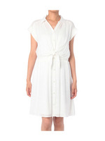 前結びスキッパーシャツワンピース/ホワイト(003)