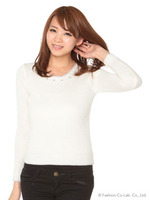 配色ニットPO/ベビーピンク