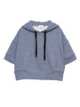 半袖ショートフーディー/デニムブルー
