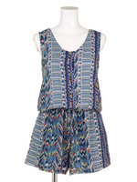 柄ロンパース/BLU