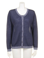 綿麻カーディガン/ネイビー