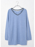 杢調リブプルオーバー/杢ベージュ