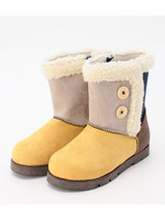 ◆カラーブロックブーツ/イエロー(093)