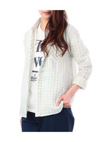 ガーゼギンガムチェックシャツ/ライトブルー(391)