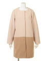 ノーカラーコート/ライトベージュ/ベージュ