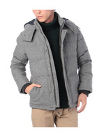 フード付き比翼ジップダウンコート/チャコールグレー(014)