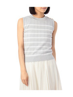 ボーダーニットベスト/ライトグレー(311)