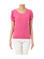 ラメラインシフォンニット/ピンク系(573)