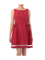 サイドリボンノースリワンピース/レッド系(062)