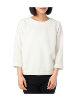 トライアングルジャカードブラウス/ホワイト(002)