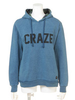 CRAZEプリントパーカー/ブルー