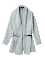 [L]グランモヘヤベルト付きニットジャケット/ライトグレー(411)