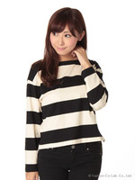 【ROSE　BUD】BACK　ZIP　L／S−T/BLK/WHT