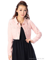 【Tralala】ショート丈Gジャン/ピンク