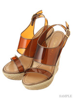 【最終値下げ!!!なくなり次第終了!!!】クリアウェッジサンダル/BRN