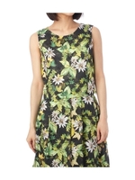 ボタニカル柄ノースリーブブラウス/ブラック(119)