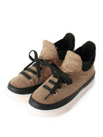 レースアップスリッポンブーツ/ベージュ(152)