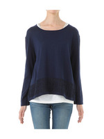 レースモチーフニット×ビジュータンクトップ/ネイビー系(094)