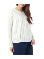 総柄ドロップショルダーカットソー/レモンイエロー(331)