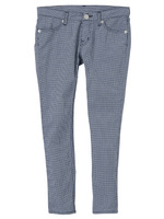 GINGHAM SKINNY PANTS/BLACK
