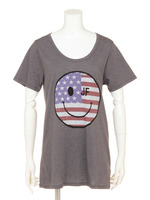JUNK FOOD×SMILE×星条旗ルーズTシャツ/chacoarl wash