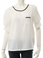 【CEDNIE】チェーントップス/ホワイト