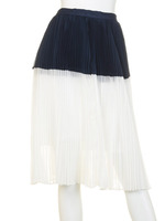 【LUX】 バイカラーアコーディオンプリーツSK/ミックス