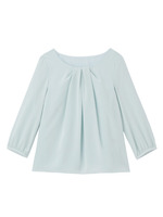 デシン縦ドレープブラウス/グリーン系(020)