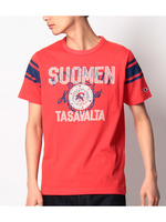 Champion プリントフットボールTシャツ/レッド(062)