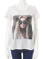 【ECURY】サングラスTシャツ/ホワイト