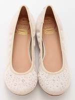 【Funny show】キラキラホットフィックスフラットシューズ/ベージュ雑材