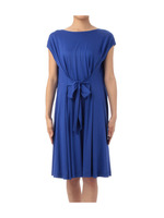 ウエストリボン使いギャザーワンピース/ブルー系(092)