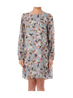 シフォンペイントAラインワンピース/ブルー系(193)