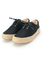 ジュート厚底レースアップシューズ/ブラック(019)