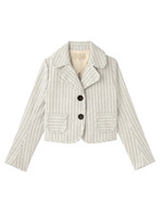 ストライプビッグカラージャケット/ネイビー(193)