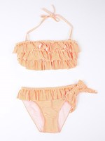 ストライプフリルバンドゥビキニ/ネイビー