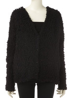 ソフトヤーンニットカーデ/BLK