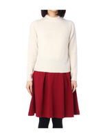 ハイネックニット+タックフレアスカートSET/アイボリー(004)