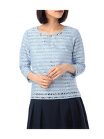 ビジューレースプルオーバー/ブルー系(095)