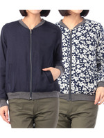 リバーシブルリブブルゾン/カーキ(727)