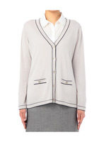 レーヨン混Vネックニットカーディガン/グレー系(011)