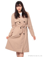 ロングトレンチコート/ネイビー