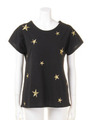星ラメ刺繍T/黒
