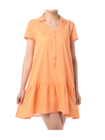 切り替えシャツワンピース/オレンジ系(065)
