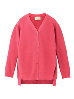 綿混Vネックニットカーディガン/ホワイト(001)