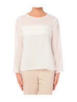 [T]プルオーバーデザインブラウス/ホワイト(002)