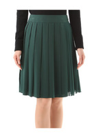 スエード切り替えプリーツスカート/ブラック(019)