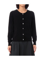 ビジューボタンニットカーディガン/ワインレッド(063)