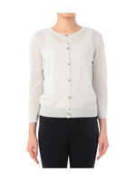 ビジューボタン使いニットカーディガン/レッド系(063)