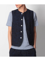 ボタニカルリーフジャカードベスト/ブルー(492)